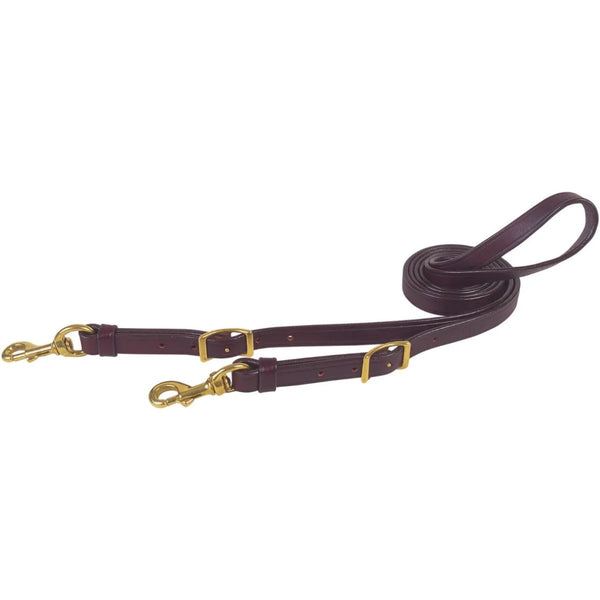 Tucker Flat Single Rein, Brown/Brass, 3/4" x 7'