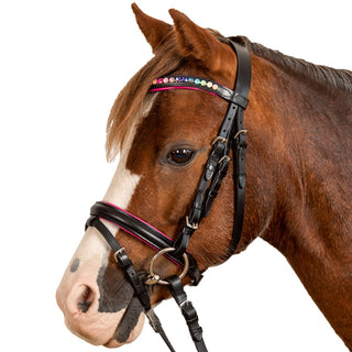 Star Pinky Bridle, Black/Pink, Minishetty