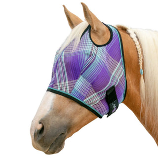 Kensington Fly Mask, Plaid Purple, Large(Average)