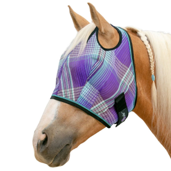 Kensington Fly Mask, Plaid Purple, Large(Average)