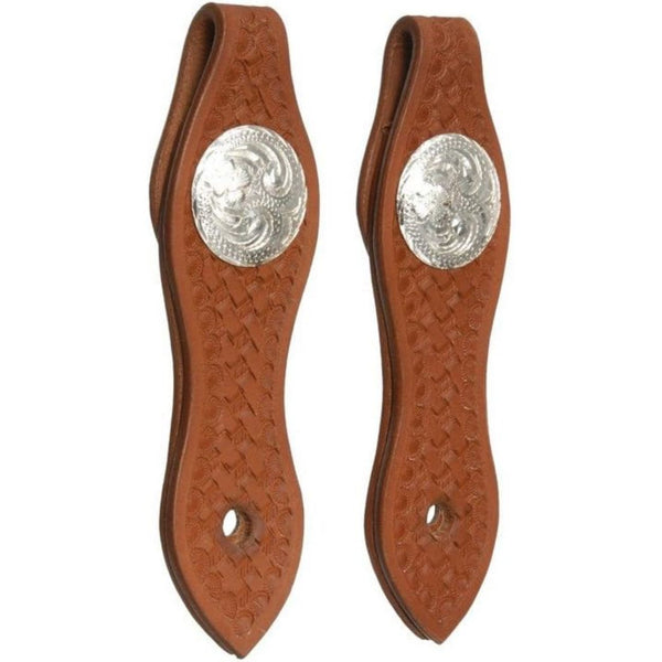 Royal King Basket Tooled Slobber Straps, Medium Oil