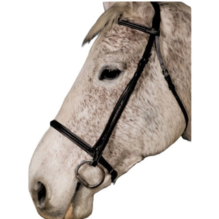 Chetak Snaffle Bridle, Black, Full