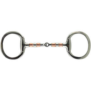 Coronet Copper Roller & Snaffle Flat Ring Eggbutt Bit, 5"