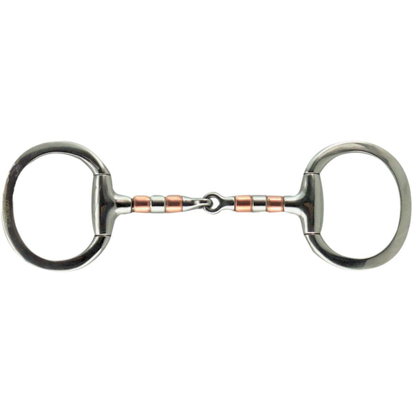 Coronet Copper Roller & Snaffle Flat Ring Eggbutt Bit, 5"