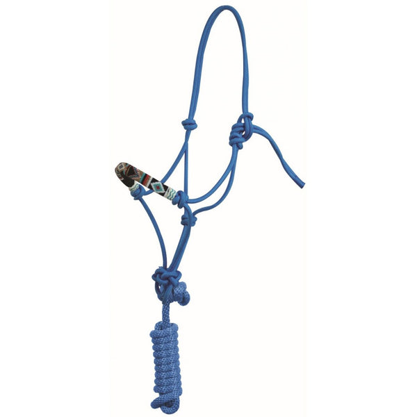 Country Legend Cherokee Rope Halter with Lead, Turquoise