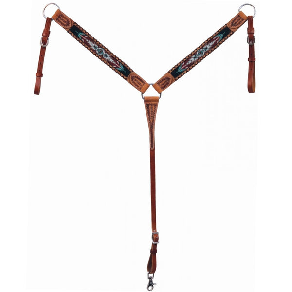 Country Legend Reno Feather Breast Collar, Chestnut