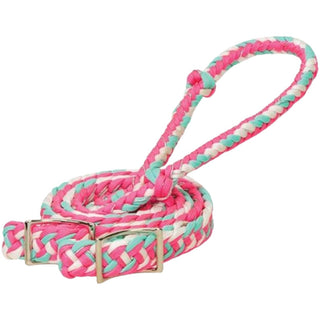 1D Nylon Barrel Reins, Pink/White/Mint/Sparkle