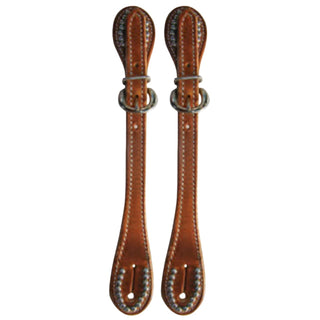Sierra Dee Butterfield Harness Leather Spur Straps with Spots