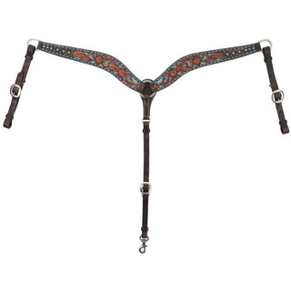 Circle Y Bronco Blue Texas Flower Breast Collar