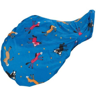 Centaur Saddle Cover, Blue Pony Print