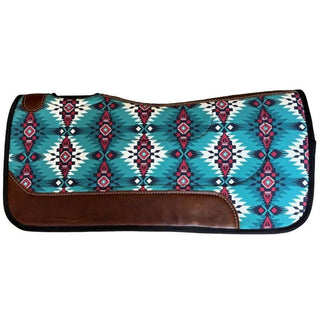 Teal and Maroon Aztec Felt Pad, 31"x32"