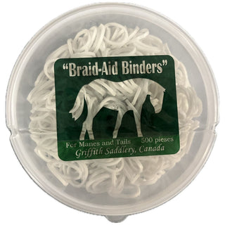 Griffith Mane & Tail Braid Rubber Bands, White