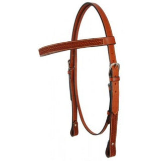 Sierra Basketweave Draft Headstall, Chestnut