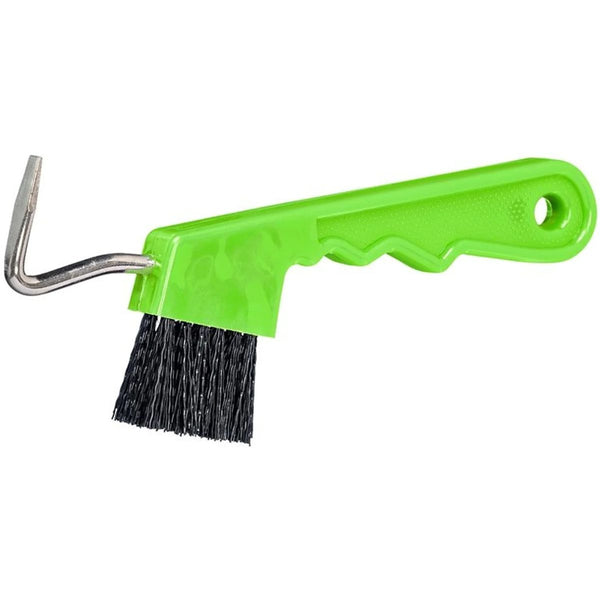 Tough 1 Easy Grip Hoof Pick/Brush Combo, Neon Green