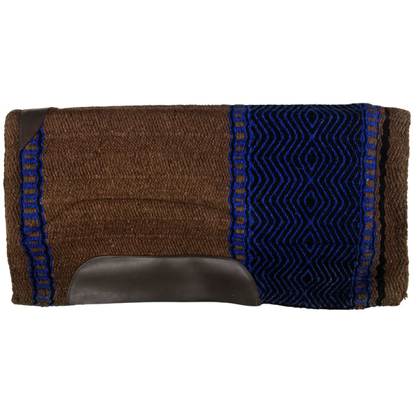 Sierra New Zealand Wool Show Pad, 1/2"x36"x34", Chocolate/Royal Blue