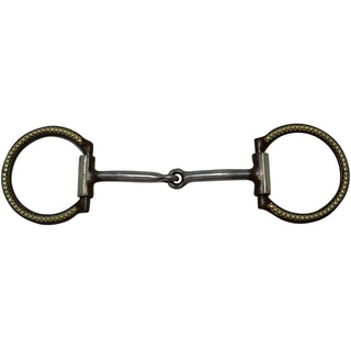 Diamond R Inlaid Dot Fixed Ring Snaffle Bit, 5"