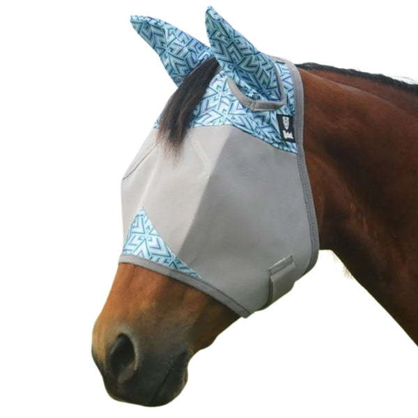 UV Protection Fly Mask Cashel Crusader Standard Fly Mask For Horses - No Ears Or Nose, Gray With Blue Trim, 70% UV Protection No Ears Or Nose Fly Mask Gray UV Protection Fly Mask Cashel Crusader Standard Fly Mask For Horses - No Ears Or Nose, Gray With Blue Trim, 70% UV Protection No Ears Or Nose Fly Mask Gray