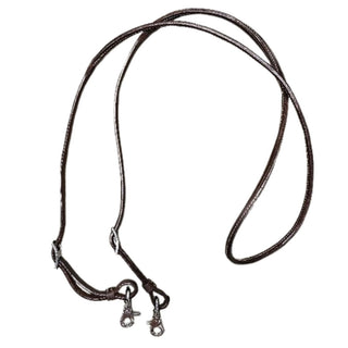 Leather Rolled Roping Reins, Oiled Brown