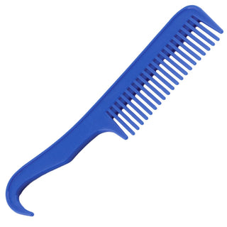 Mustang Plastic Mane Comb with Hoof Pick, Blue