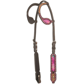 Country Legend Pink Tie Dye Double Ear Headstall