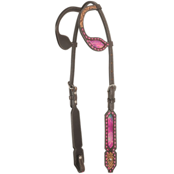 Country Legend Pink Tie Dye Double Ear Headstall