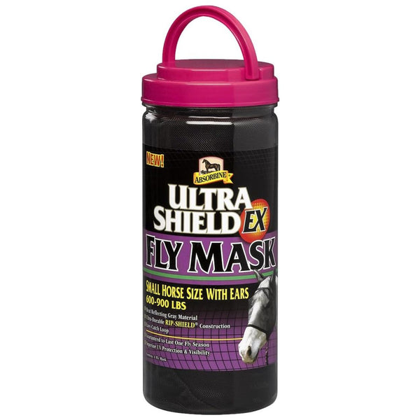 Absorbine Ultra Shield EX Fly Mask, Small Horse with Ears, Black