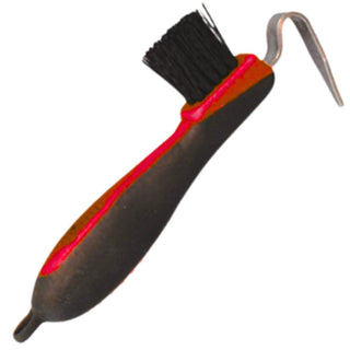 Softgrip Hoofpick/Brush, Red