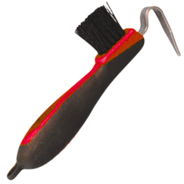 Softgrip Hoofpick/Brush, Red