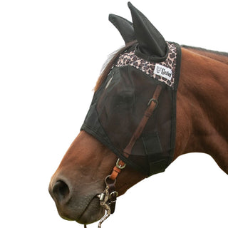 Cashel Quiet Ride Fly Mask, Standard With Ears, Leopard, Arab/Small Horse