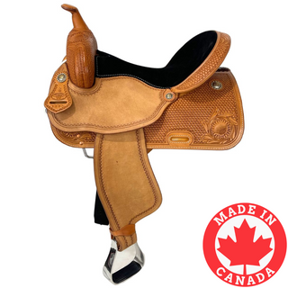 Western Rawhide Logan Chestnut Pro Barrel Saddle, 15"