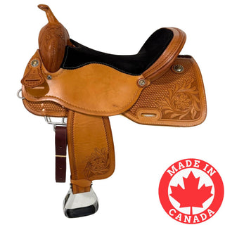 Western Rawhide Brazilian Trail Saddle, Golden, 16"