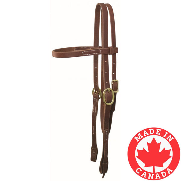 Western Rawhide Oiled Harness Leather Browband Quick Change Headstall
