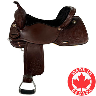 Western Rawhide Brazilian Trail Saddle, Dark Brown, 16"