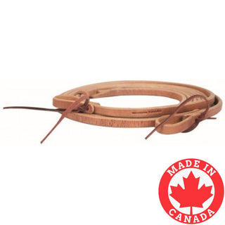 Western Rawhide Harness Leather Reins with Water Loops, 3/4" x 7'