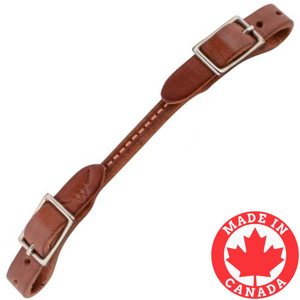 Western Rawhide Rounded Curb Strap, Chestnut