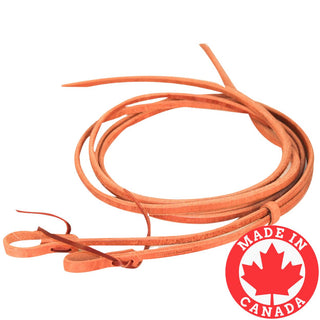 Western Rawhide Harness Leather Reins with Water Loops and Heavy Ends, 1/2" x 8'