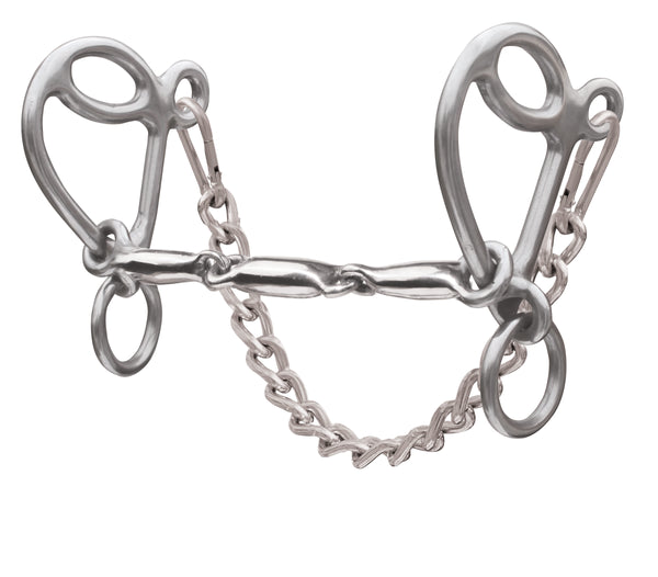 Professional's Choice Short Shank Loose Ring Gag Three Piece Snaffle Bit, 5 1/4"