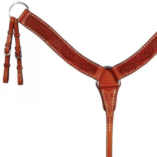 Country Legend Buckstitch And Feather Breast Collar, Chestnut