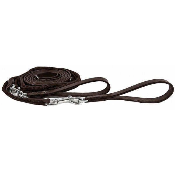 Waldhausen Leather/Nylon Draw Reins, Havana, 2.35m