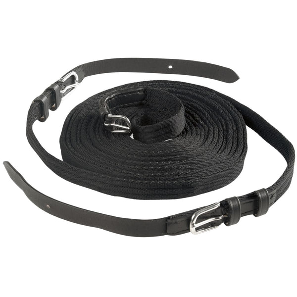 Waldhausen Nylon Single Harness Driving Reins, Black