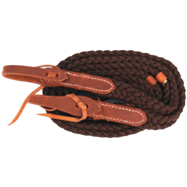 Sierra Flat Soft Rope Reins, Brown