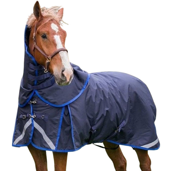 Canadian Horsewear Big Fella Draft Insulated Rainsheet with Removable Neck, Navy, 96"