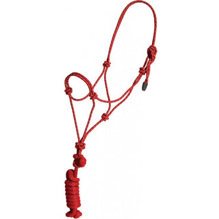 Mustang Mountain Rope Halter with Lead, Red