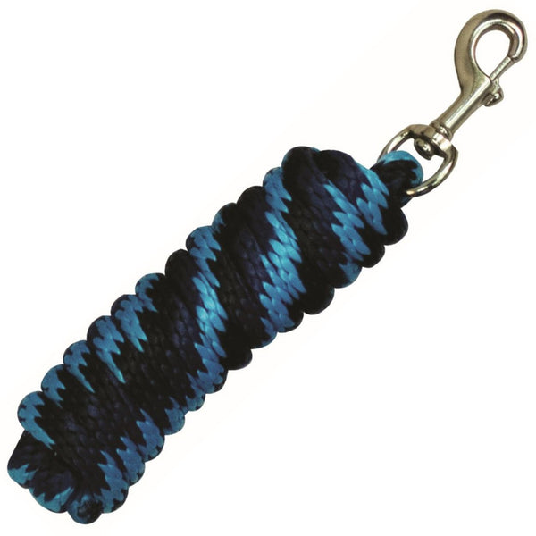 Western Rawhide Poly Lead, Navy/Black/Turquoise