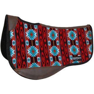 Reinsman Rancher Canvas Top Saddle Pad, Red Aztec