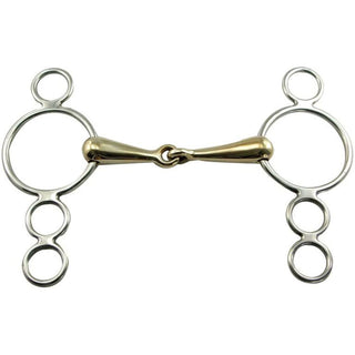 Coronet German Silver Continental 3-Ring Gag Bit, 5"