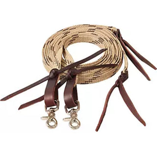 Mustang Flat Waxed Split Reins, 7/8"x8'