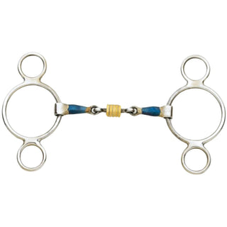 Centaur Brass Roller 2-Ring Gag Bit, 5 1/4"