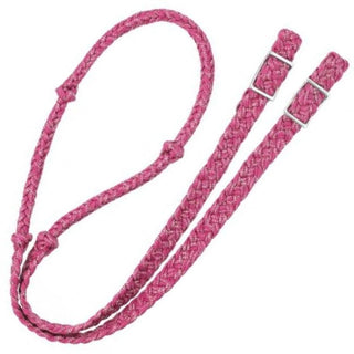Knotted Reflective Cord Barrel Reins, Pink