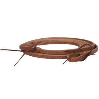 Western Rawhide Oiled Harness Leather Reins with Water Loops, 1/2" x 7"